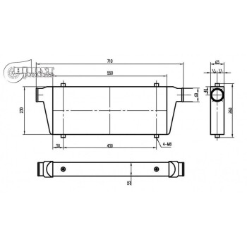 Intercooler 550x230x65mm - 60mm - Competition - 500HP
