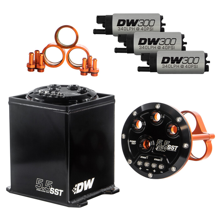 5.5L Staged Surge Tank, Universal. Includes 3 DW300 Fuel...