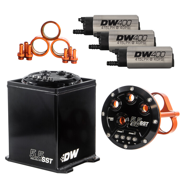 5.5L Staged Surge Tank, Universal. Includes 3 DW400 Fuel...