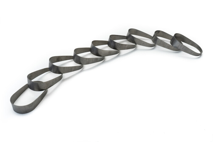 8x Titanium Pie cuts oval horizontal bent - 90° total...