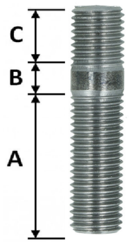 Stud M10 x 1.25 x 30 with 10.9 strength