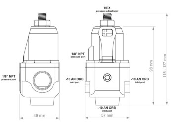 Fuel Pressure Regulator FPR100x -10 AN / Dash 10