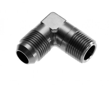90° adapter Dash male to NPT male - black