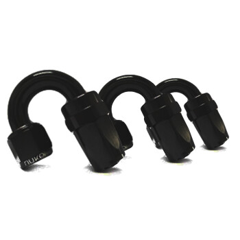 Hose Fitting / -04 AN / Dash 4 / 180° / Black