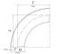 90° Cast Aluminum Elbow 51mm (2") - Small Radius