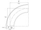 90° Degree Cast Aluminum Elbow 51mm (2") - Small Radius