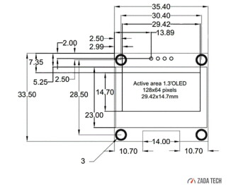 OLED 1.3&quot; digital dual gauge incl. sensor | Zada Tech