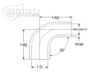 Silicone Reducer Elbow 90°, 32 - 28mm, Blue