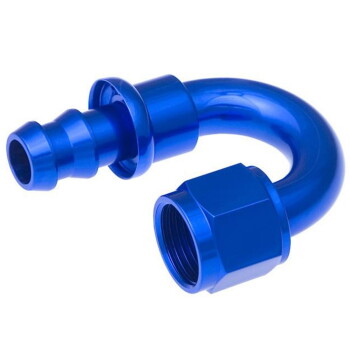 -06 180 degree AN/JIC hose end push lock - blue