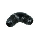 High Flow Adapter Union Dash 10 Male to Dash 10 Male - 90° - black