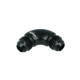 High Flow Adapter Union Dash 6 Male to Dash 6 Male - 90° - black
