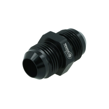High Flow Adapter Union Dash 10 male to Dash 10 male - black