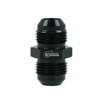 High Flow Adapter Union Dash 10 male to Dash 10 male - black