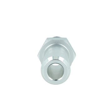 Screw-in Adapter NPT 3/8" Male to Hose Connection 16mm (5/8") - satin silver