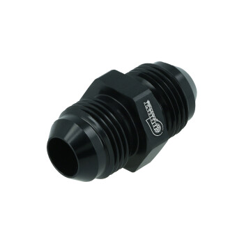 High Flow Adapter Union Dash 8 male to Dash 8 male - black