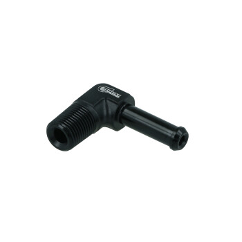 Screw-in Adapter 90¡ NPT 1/8" male to Hose Connector Fitting 6mm (1/4") - satin black | BOOST products
