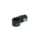 Single Hose P-Clamp Bracket 12,7mm (1/2") - satin black