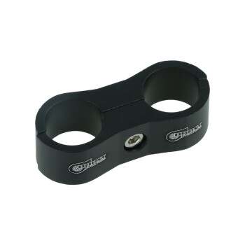 Dual Hose Clamp Bracket / Separator 14,3mm (9/16") - satin black