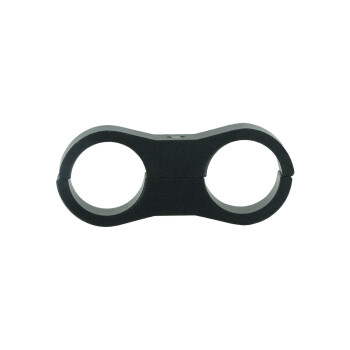 Dual Hose Clamp Bracket / Separator 14,3mm (9/16") - satin black