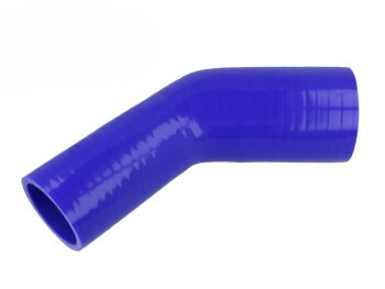 Silicone Reducer Elbow 45°, 80 - 76mm, Blue