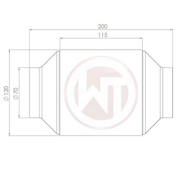 Tuning/Rennsport catalyst Ø120x115 - EU6 coating