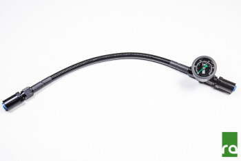Fuel pressure gauge (0 - 100 psi) with PTFE hose kit -...
