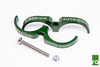 Dual 2 piece clamp for fuel filters, oil catch cans,...