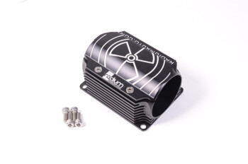 Bracket with heat exchange fins for fuel filters, oil...