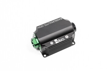 Bracket with heat exchange fins for fuel filters, oil...