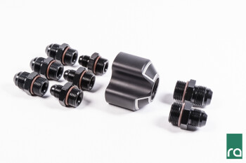 Fuel distribution block - 3 Into 1 with fittings (Dash...