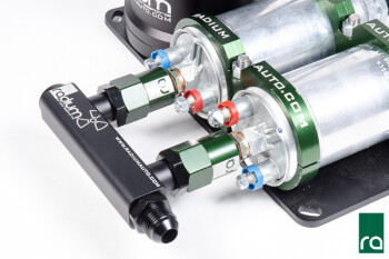 Fuel log manifold - 4-Port collector - Bosch pumps - reuses check valves