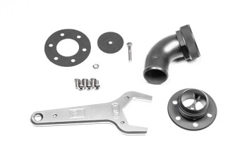 Remote mount fill neck - 90° -24 AN / Dash 24 to barb...