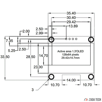 OLED 1.3 digital single gauge incl. sensor // extra large digits