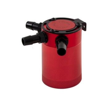 Universal Compact Baffled Oil Catch Can Kit, 3-Port, Red...
