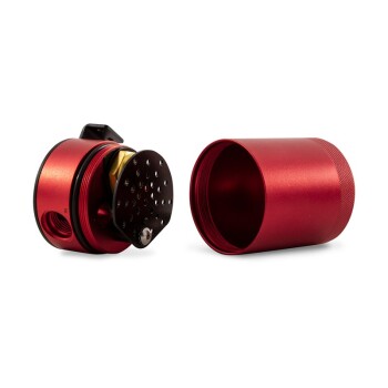 Universal Compact Baffled Oil Catch Can Kit, 3-Port, Red | MMBCC-CBTHR-RD