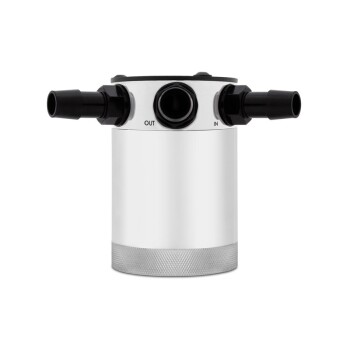 Universal Compact Baffled Oil Catch Can Kit, 3-Port, Polished | MMBCC-CBTHR-P