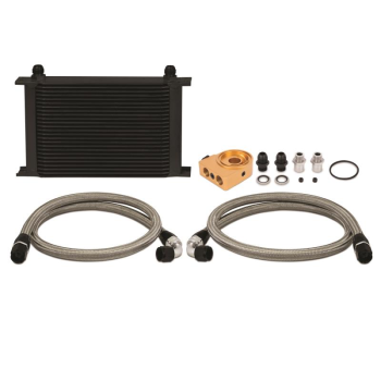 Universal 25 Row Thermostatic Oil Cooler Kit, Black |...