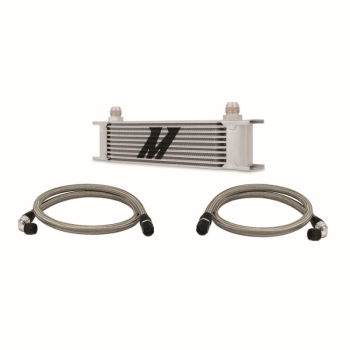 Universal 10 Row Thermostatic Oil Cooler Kit, Silver |...