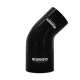 Silicone Reducer Coupler, 45°, 3° to 3.5°, Black | MMCP-R45-3035BK