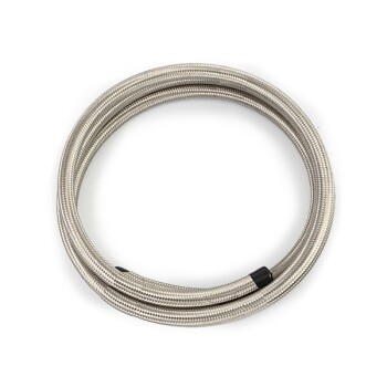 PTFE Braided -6AN 3 Ft. Hose, Stainless | MMSBH-0636-PS