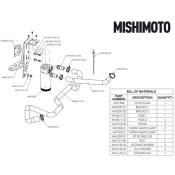 Baffled oil Catch Can kit Ford Ranger 3.2L Diesel 2011+ | MMBCC-RGR-11BE