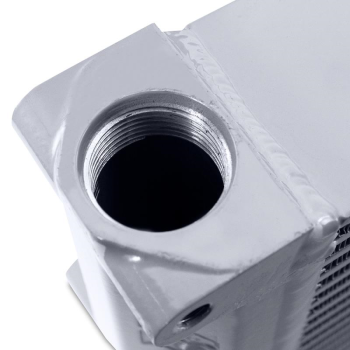 Heavy-Duty Oil Cooler, 10", Opposite-Side Outlets, Silver | MMOC-OO-10SL