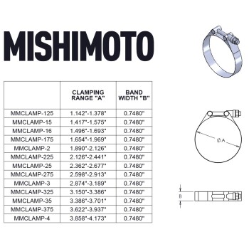 Stainless Steel T-Bolt Clamp, 2.60" - 2.91" (66MM - 74MM) | MMCLAMP-275