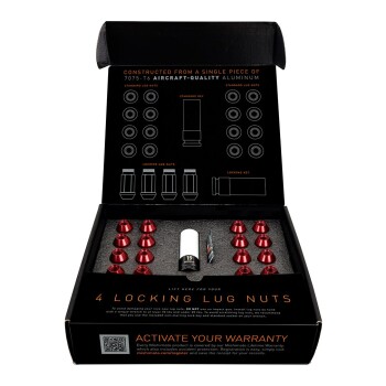 Aluminum Locking Lug Nuts M12x1.25, 20pc Set, Black | MMLG-125-20LBK