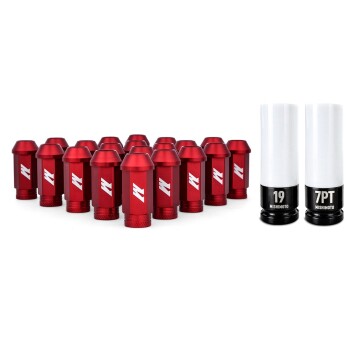 Aluminum Locking Lug Nuts M12x1.25, 20pc Set, Red |...