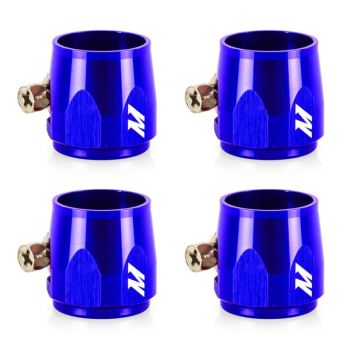 Aluminum -6AN Hex Finishers, Blue | MMHXF-06-4-BL