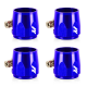 Aluminum -6AN Hex Finishers, Blue | MMHXF-06-4-BL