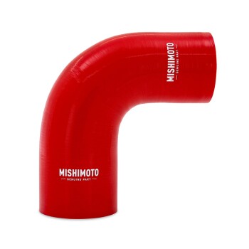 90° Silicone Reducer Coupler, 2.5" to 2.75", red | Mishimoto