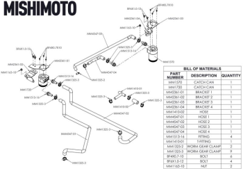 07-09 Nissan 350Z Catch Can Kit, PCV side | Mishimoto