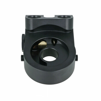 Oil Filter Adapter Plate with Thermostat (82°C), M22x1.5mm and 1/8" NPT Ports - black matt